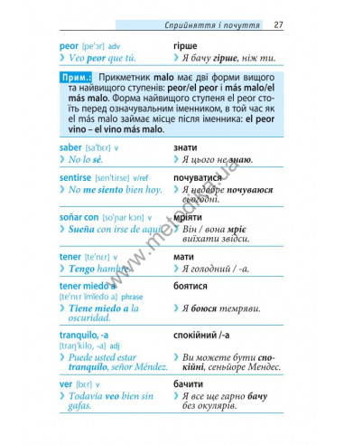Починай говорити іспанською - 1000 слів, які тобі дійсно потрібні - фото 26 Починай говорити іспанською - 1000 слів, які тобі дійсно потрібні - фото 26