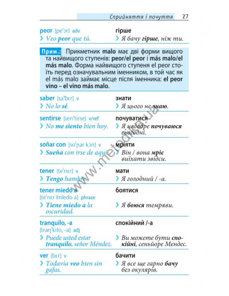 Починай говорити іспанською - 1000 слів, які тобі дійсно потрібні - фото 26 Починай говорити іспанською - 1000 слів, які тобі дійсно потрібні - фото 26