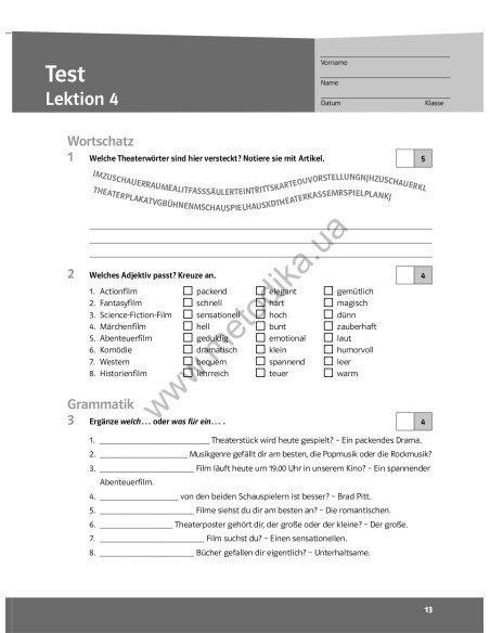 Parallelen 9. Тести для 9-го класу ЗНЗ (5-й рік навчання, 2-га іноземна мова) - фото 14
