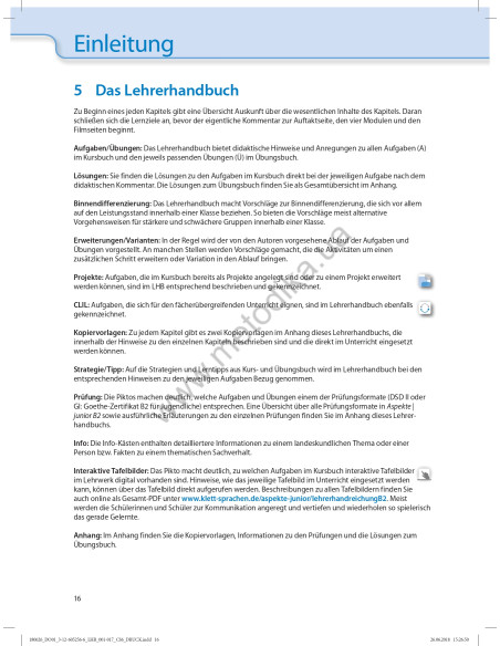 Аspekte junior. Mittelstufe Deutsch. Lehrerhandbuch B2 - книга вчителя - фото 17