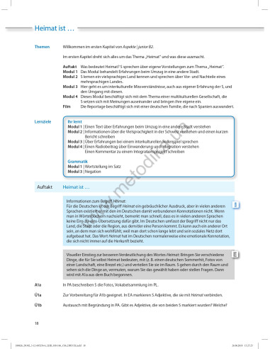 Аspekte junior. Mittelstufe Deutsch. Lehrerhandbuch B2 - книга вчителя - фото 19