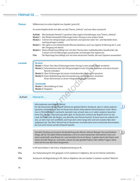 Аspekte junior. Mittelstufe Deutsch. Lehrerhandbuch B2 - книга вчителя - фото 19
