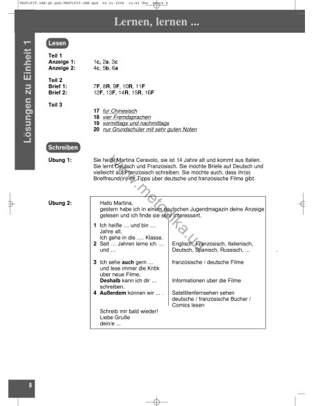Mit Erfolg zu Fit in Deutsch 2. Lehrerhandbuch - книга вчителя - фото 9 Mit Erfolg zu Fit in Deutsch 2. Lehrerhandbuch - книга вчителя - фото 9