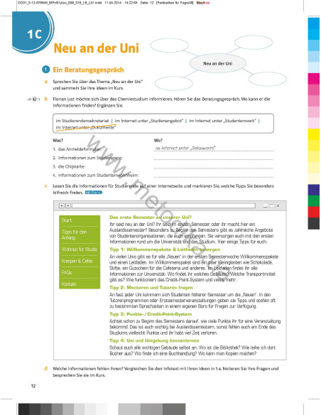 Mittelpunkt neu B1+ Lehr- und Arbeitsbuch - підручник+робочий зошит - фото 13