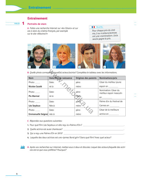 À la découverte du français 9. Робочий зошит для 9-го класу ЗНЗ (5-й рік навчання, 2-га іноземна мова) - фото 5 À la découverte du français 9. Робочий зошит для 9-го класу ЗНЗ (5-й рік навчання, 2-га іноземна мова) - фото 5